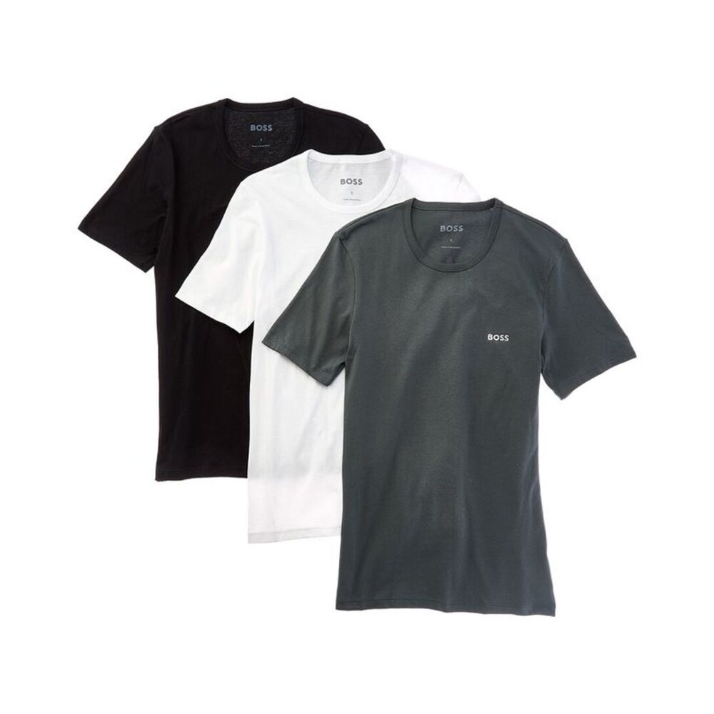 Hugo Boss Mens Boss  T-Shirt 3-Pack, Grey